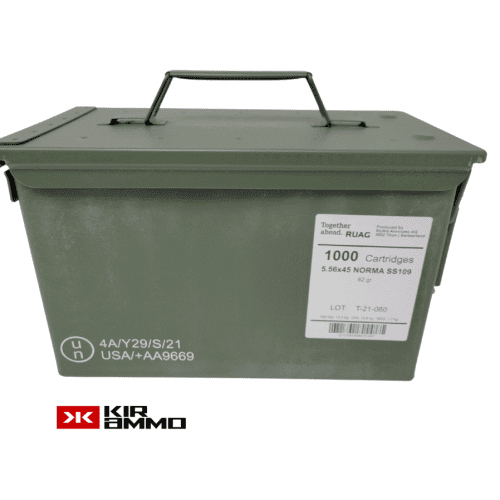 Norma 5.56x45 NATO 62 Grain Penetrator SS109 1000 Round Sealed Ammo Can e1642112975385