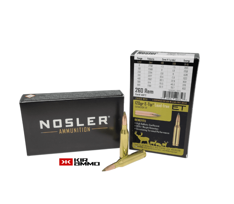 Nosler .260 Rem E Tip Lead Free 120 Grain e1638996992598